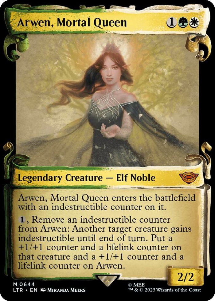 Arwen, Mortal Queen (Showcase Scrolls) #644 M - Universes Beyond: The Lord of the Rings: Tales of Middle-earth Pokemon card
