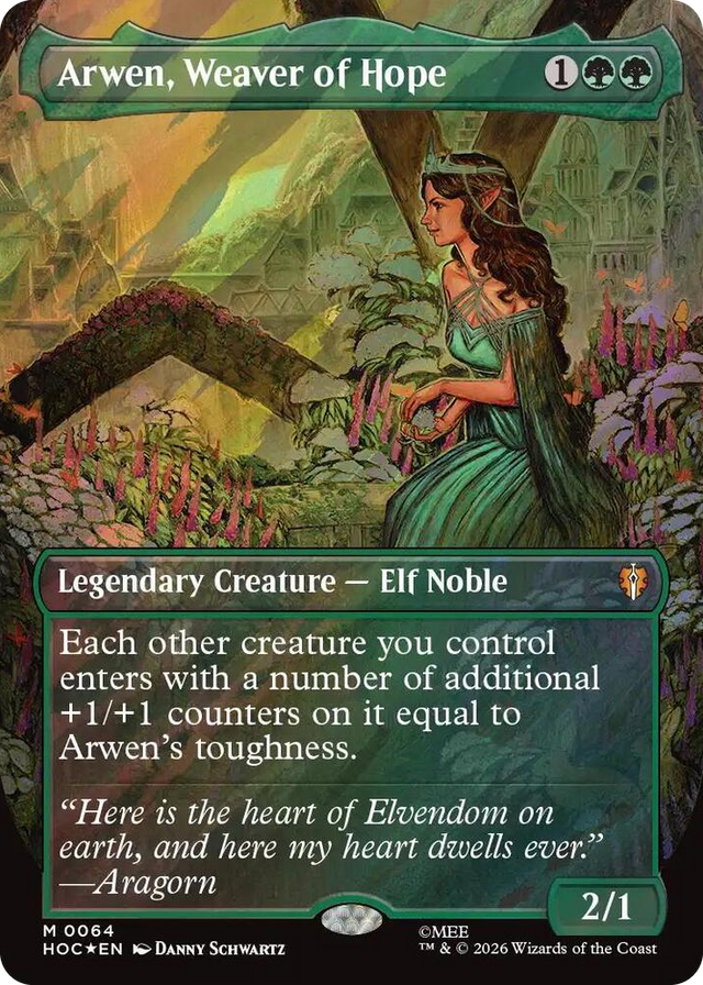 0064 Arwen, Weaver of Hope (Borderless) (Surge Foil) M The Hobbit: Eternal-Legal
