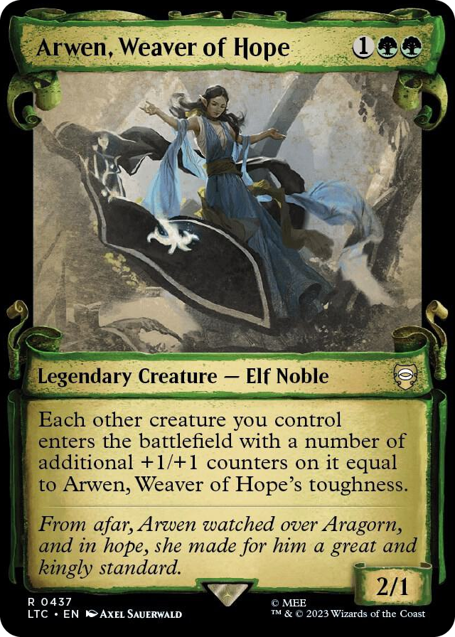 Arwen, Weaver of Hope (Showcase Scrolls) #437 R - Commander: The Lord of the Rings: Tales of Middle-earth Pokemon card