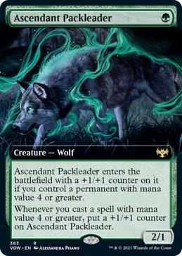 0383 Ascendant Packleader (Extended Art) R Innistrad: Crimson Vow