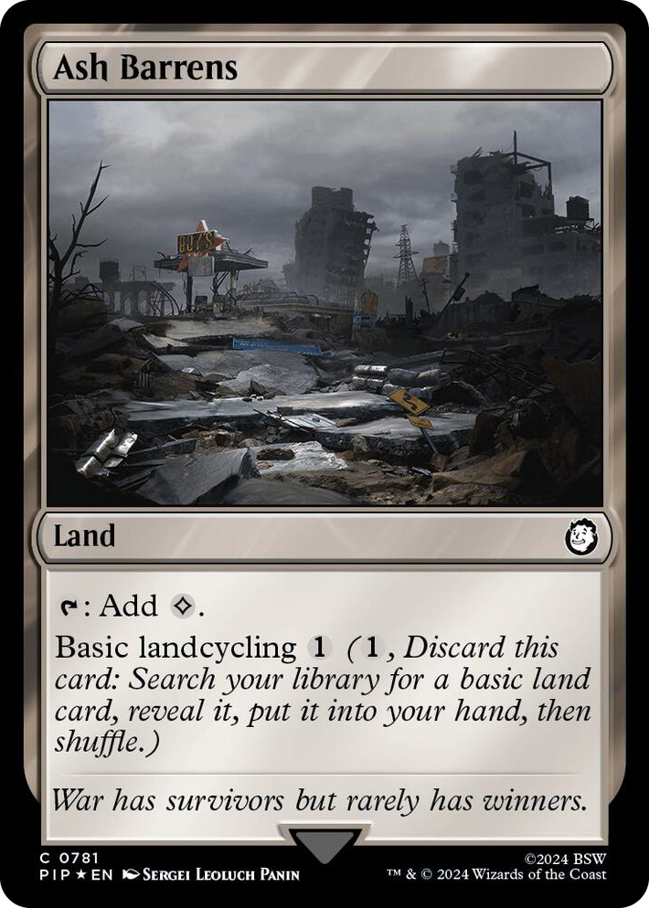 0781 Ash Barrens (Surge Foil) C Universes Beyond: Fallout