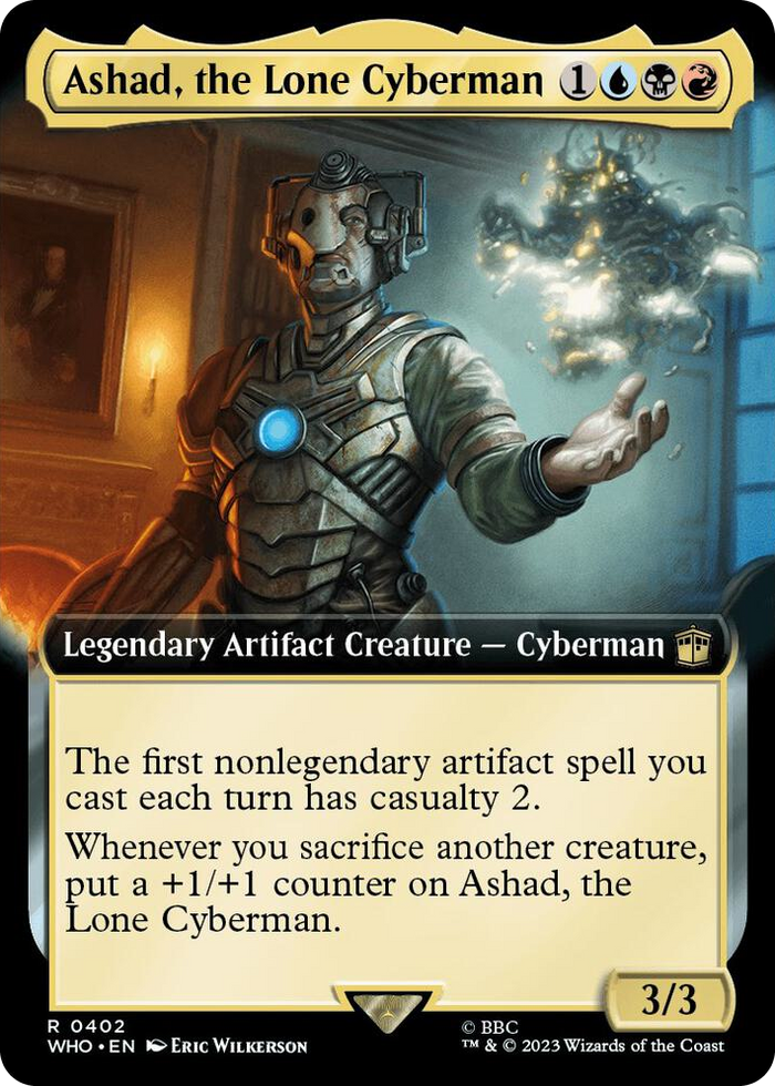 Ashad, the Lone Cyberman (Extended Art) #402 R - Universes Beyond: Doctor Who Pokemon card