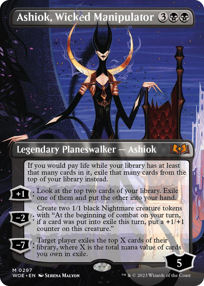Ashiok, Wicked Manipulator (Borderless) #297 M - Wilds of Eldraine Pokemon card