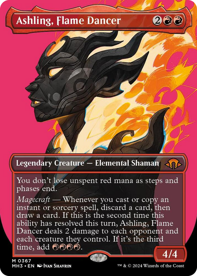 0367 Ashling, Flame Dancer (Borderless) M Modern Horizons 3