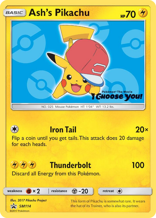 SM114 Ash's Pikachu - SM114 Promo SM Promos
