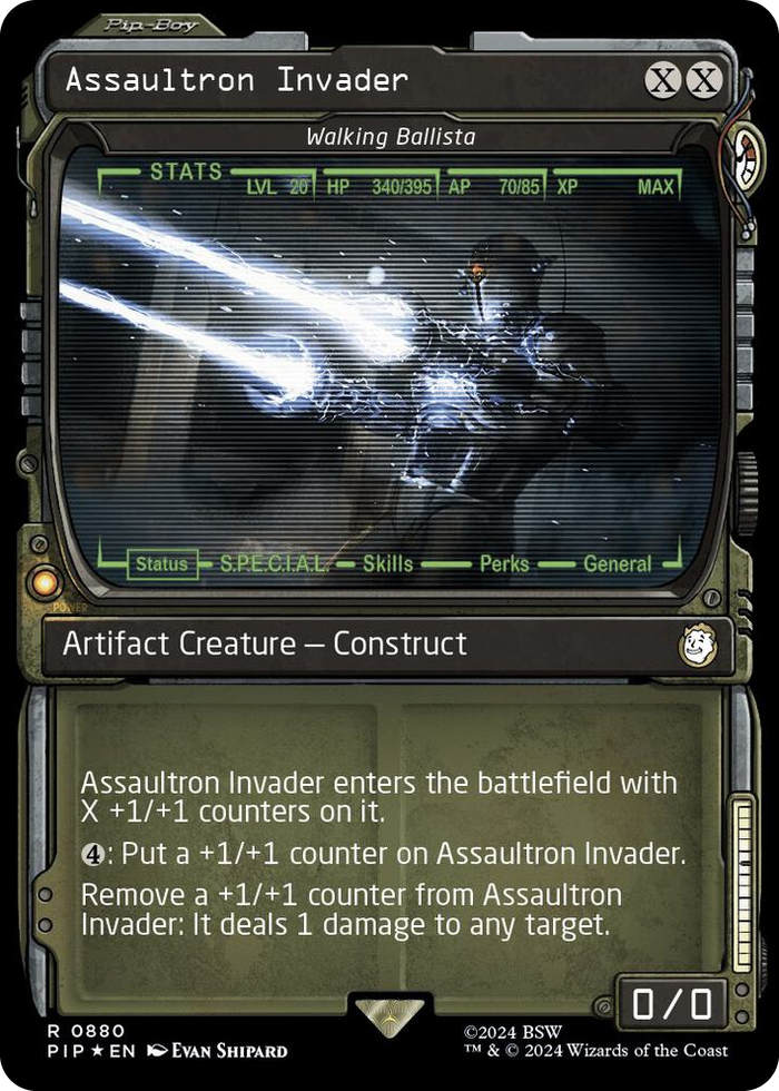 Assaultron Invader - Walking Ballista (Showcase) (Surge Foil) #880 R - Universes Beyond: Fallout Pokemon card