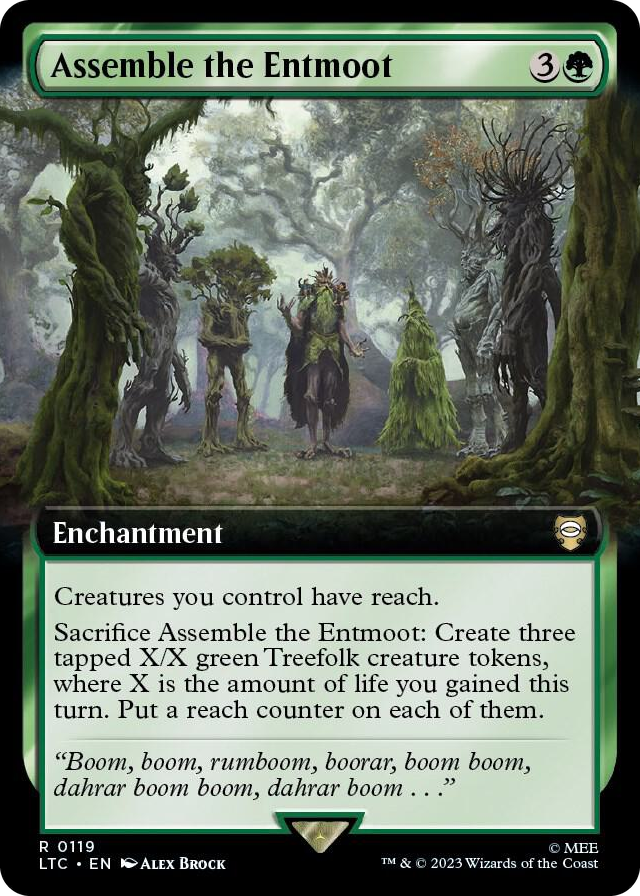 Assemble the Entmoot (Extended Art) #119 R - Commander: The Lord of the Rings: Tales of Middle-earth Pokemon card