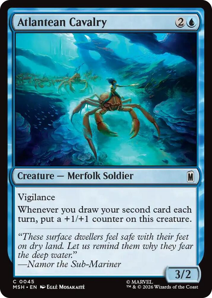 Atlantean Cavalry #45 C - Marvel Super Heroes Pokemon card