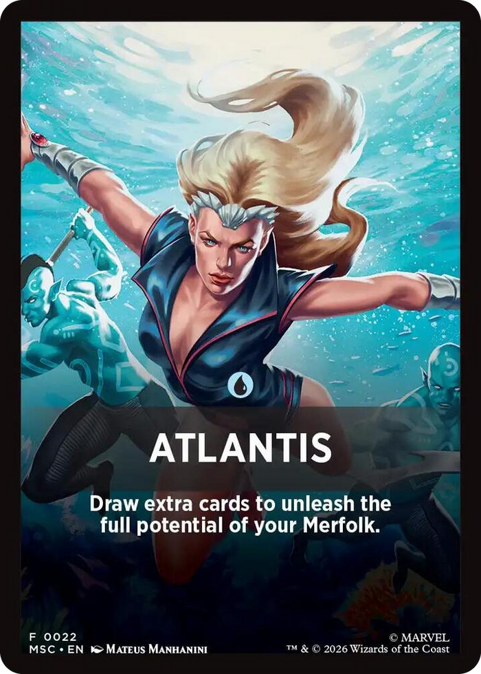 Atlantis Theme Card #22 T - Commander: Marvel Super Heroes Pokemon card