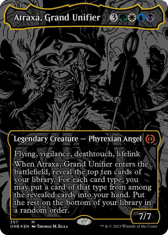 Atraxa, Grand Unifier (Oil Slick Raised Foil) #357 M - Phyrexia: All Will Be One Pokemon card