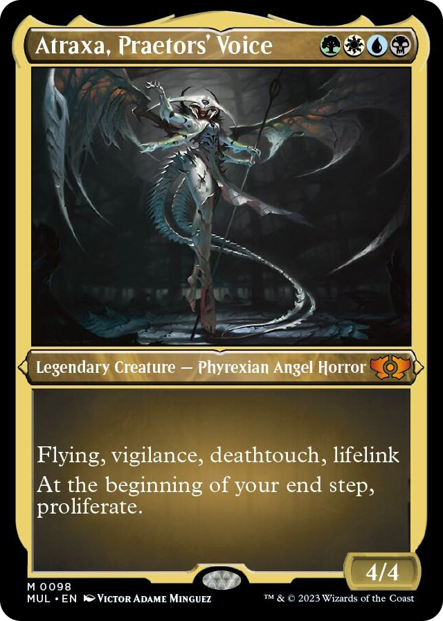 Atraxa, Praetors' Voice (Foil Etched) #98 M - March of the Machine: Multiverse Legends Pokemon card