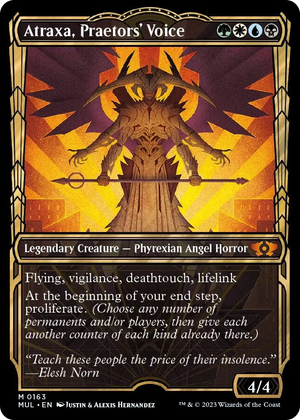 0163 Atraxa, Praetors' Voice (Halo Foil) M March of the Machine: Multiverse Legends