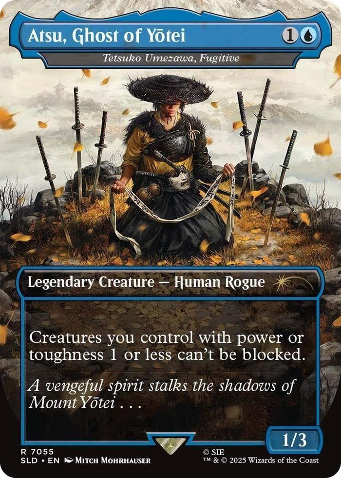 Atsu, Ghost of Yotei - Tetsuko Umezawa, Fugitive #7055 R - Secret Lair Drop Series Pokemon card