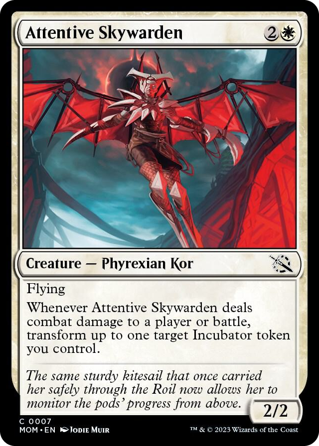 Attentive Skywarden #7 C - March of the Machine Pokemon card