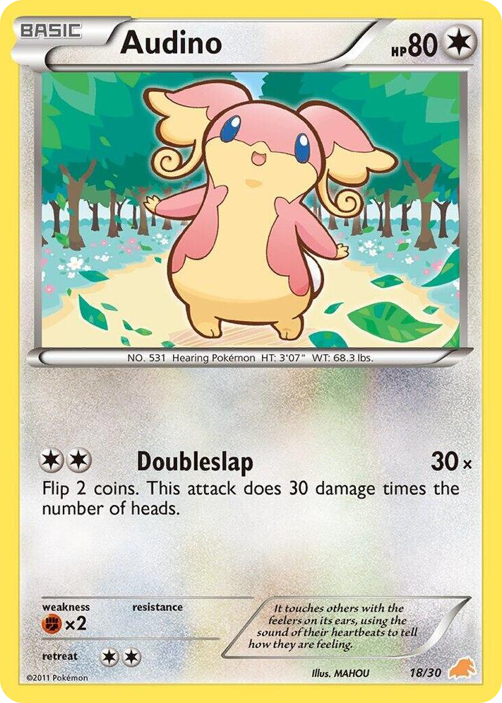 0018 Audino (#18) Common BW Trainer Kit: Excadrill & Zoroark
