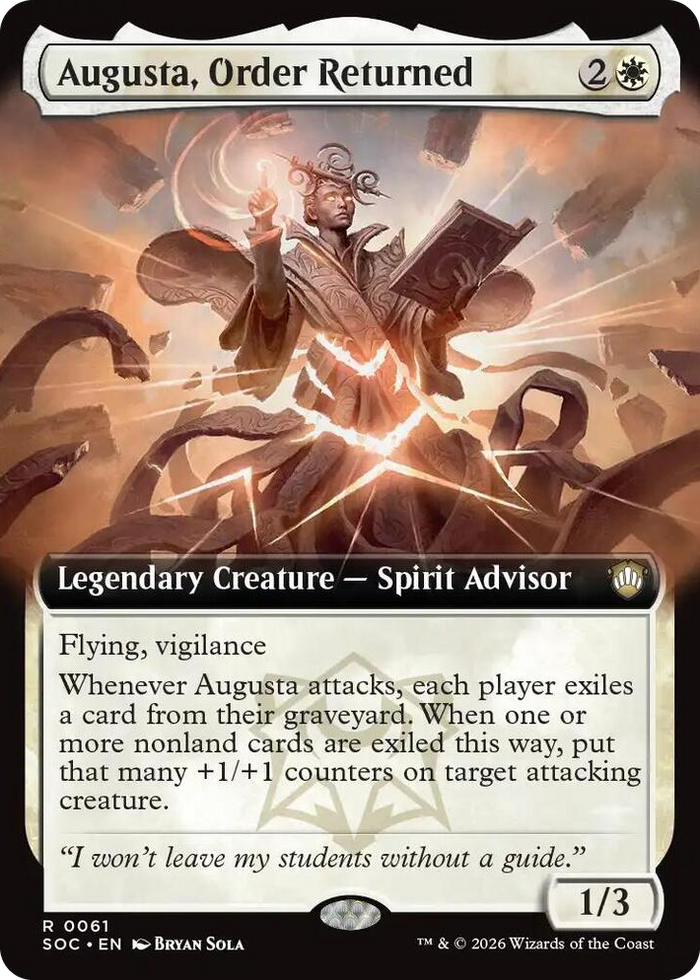 Augusta, Order Returned (Extended Art) #61 R - Commander: Secrets of Strixhaven Pokemon card