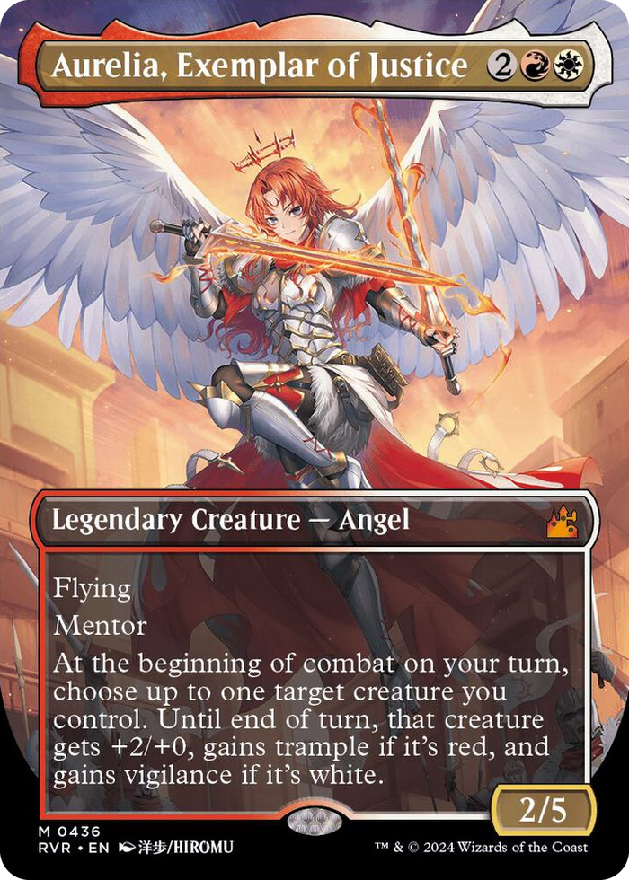 Aurelia, Exemplar of Justice (Anime Borderless) #436 M - Ravnica Remastered Pokemon card