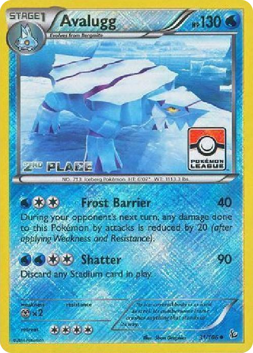 0031 Avalugg - 31/106 (Pokemon League) [2nd Place] Promo League & Championship Cards