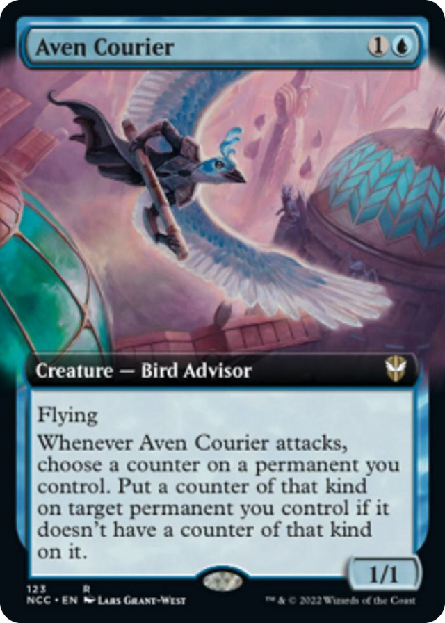 0123 Aven Courier (Extended Art) R Commander: Streets of New Capenna