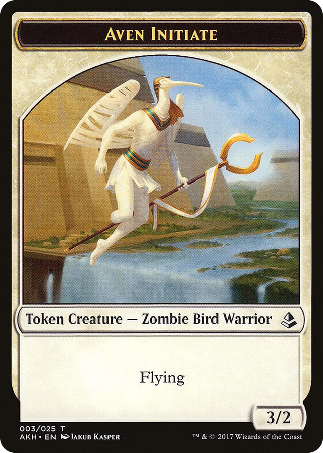 0003 Aven Initiate // Snake Double-Sided Token T Amonkhet