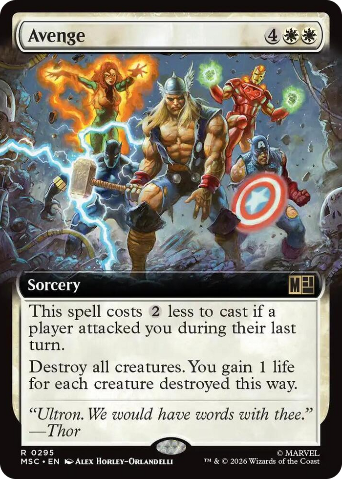 Avenge (Extended Art) #295 R - Commander: Marvel Super Heroes Pokemon card