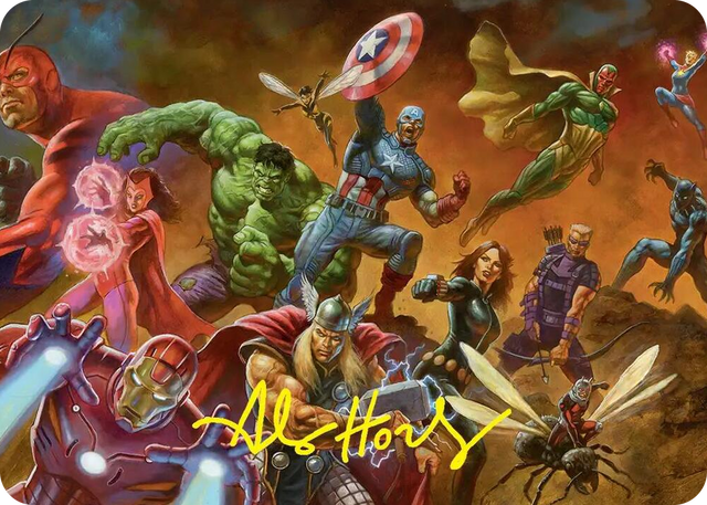 0001 Avengers Assemble! Art Card (Gold-Stamped Signature) S Art Series: Marvel Super Heroes