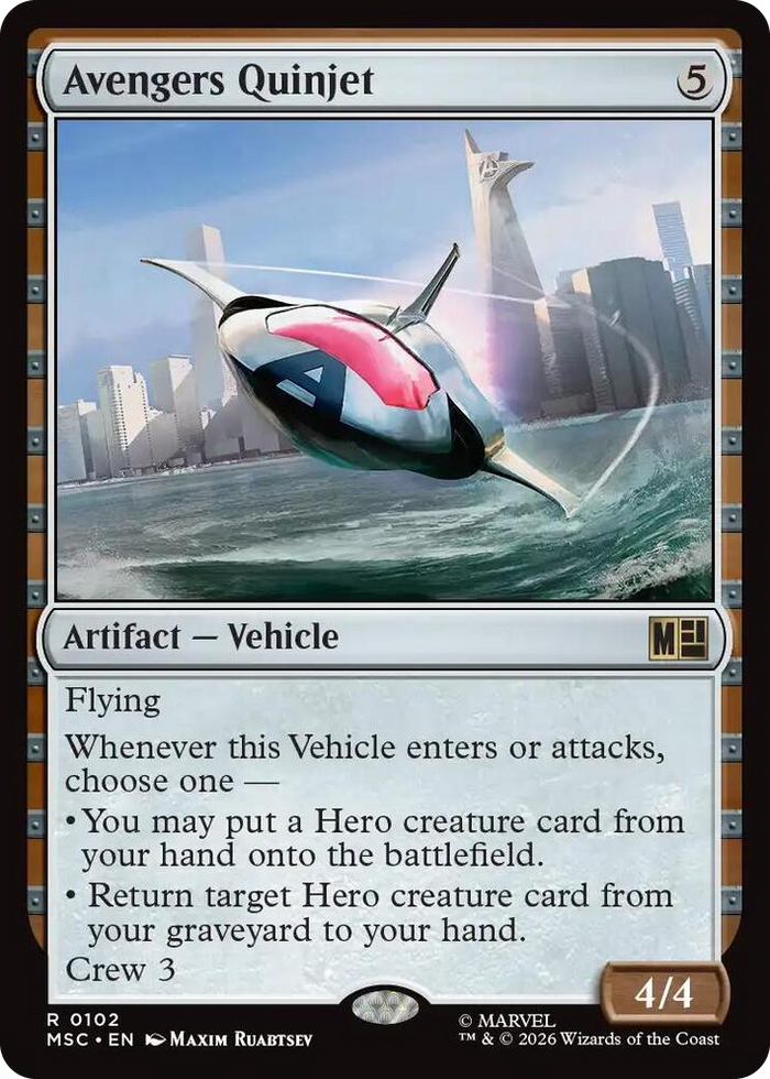 Avengers Quinjet #102 R - Commander: Marvel Super Heroes Pokemon card