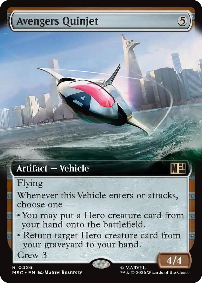 Avengers Quinjet (Extended Art) #426 R - Commander: Marvel Super Heroes Pokemon card