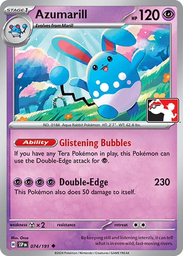0074 Azumarill Uncommon Prize Pack Series Cards