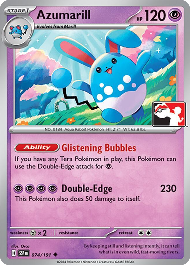 0074 Azumarill Uncommon Prize Pack Series Cards
