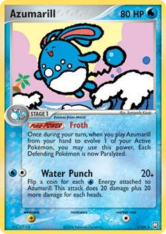 0001 Azumarill - 1/109 (EX Team Rocket Returns) Rare Deck Exclusives