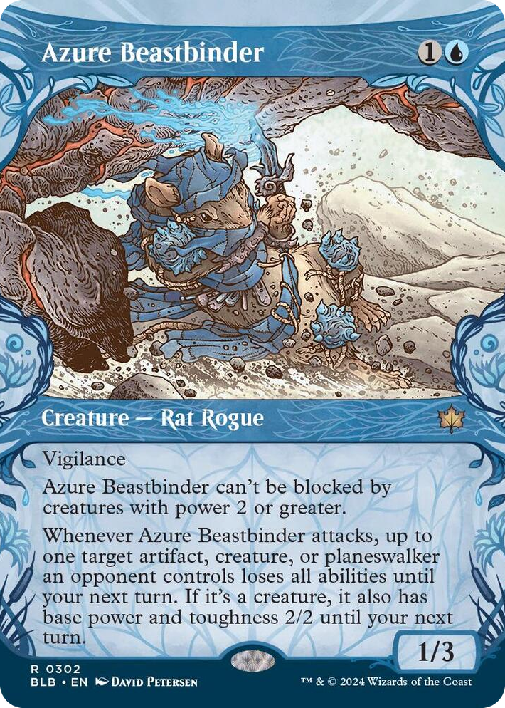 0302 Azure Beastbinder (Showcase) R Bloomburrow