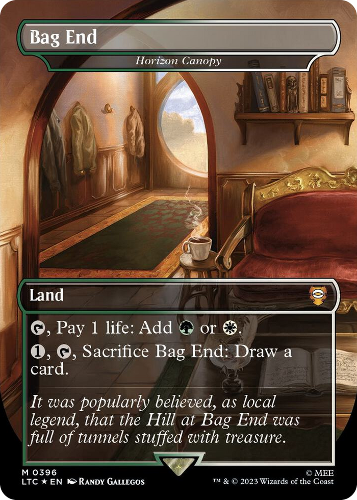 Bag End - Horizon Canopy (Borderless) (Surge Foil) #396 M - Commander: The Lord of the Rings: Tales of Middle-earth Pokemon card