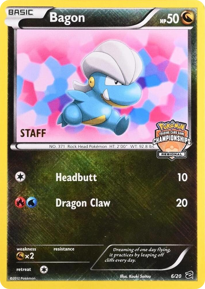 0006 Bagon - 6/20 (Regional Championships) [Staff] Promo League & Championship Cards