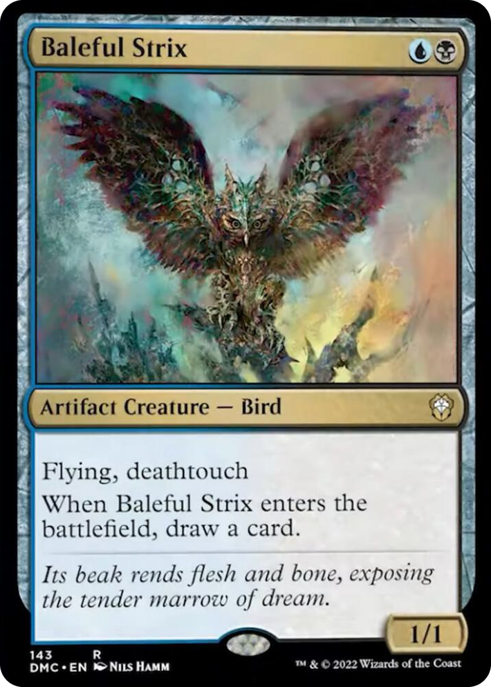 0143 Baleful Strix R Commander: Dominaria United