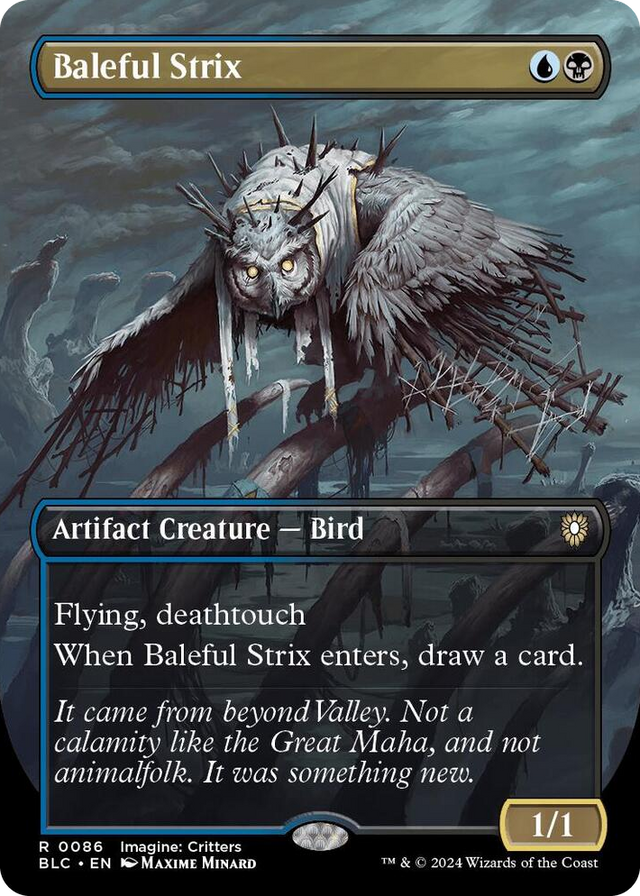 0086 Baleful Strix (Borderless) R Commander: Bloomburrow