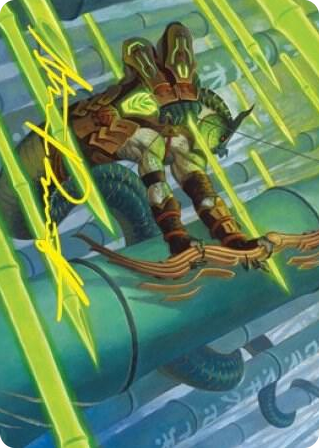 0020 Bamboo Grove Archer Art Card (Gold-Stamped Signature) S Art Series: Kamigawa: Neon Dynasty