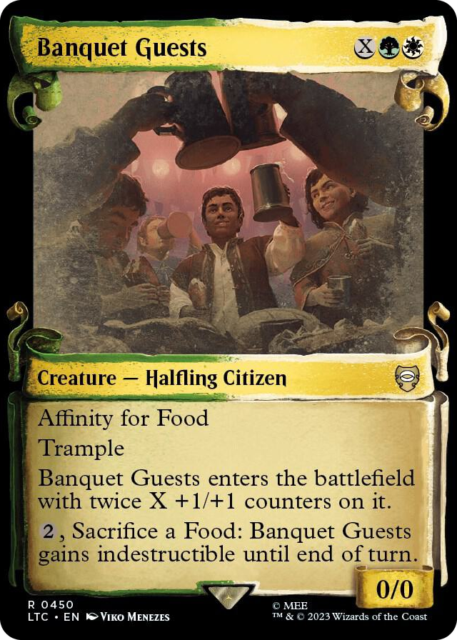 Banquet Guests (Showcase Scrolls) #450 R - Commander: The Lord of the Rings: Tales of Middle-earth Pokemon card
