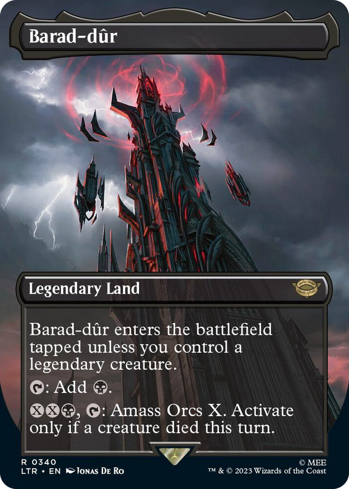 Barad-dur (0340) (Borderless) #340 R - Universes Beyond: The Lord of the Rings: Tales of Middle-earth Pokemon card
