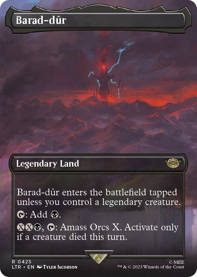Barad-dur (0425) (Borderless) #425 R - Universes Beyond: The Lord of the Rings: Tales of Middle-earth Pokemon card