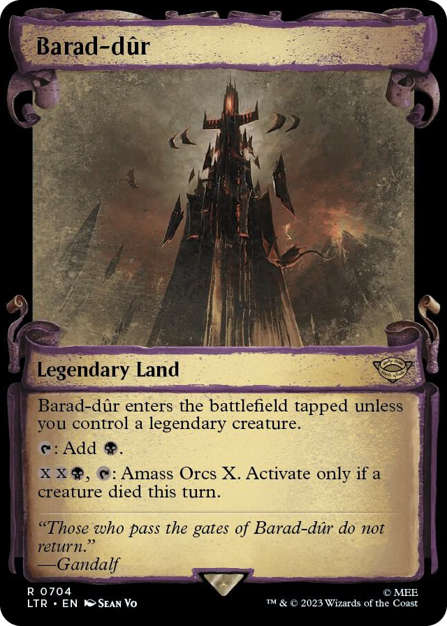 Barad-dur (Showcase Scrolls) #704 R - Universes Beyond: The Lord of the Rings: Tales of Middle-earth Pokemon card