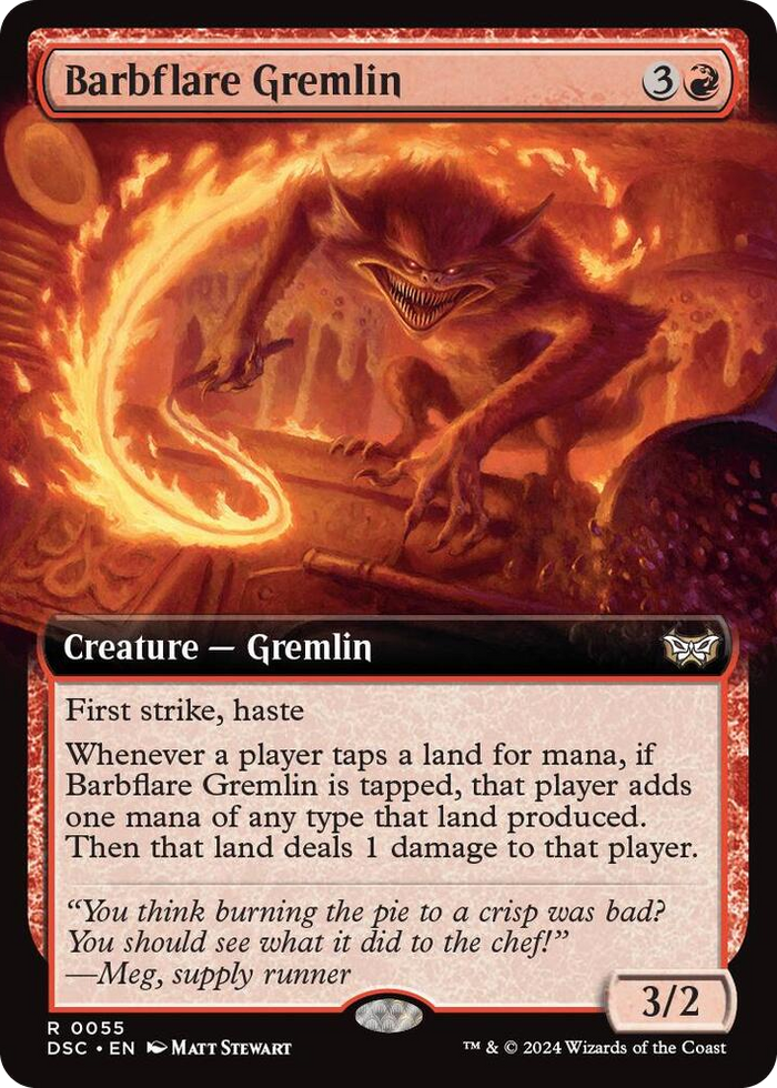 Barbflare Gremlin (Extended Art) #55 R - Commander: Duskmourn: House of Horror Pokemon card