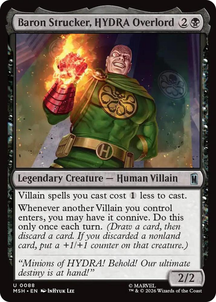 Baron Strucker, HYDRA Overlord #88 U - Marvel Super Heroes Pokemon card