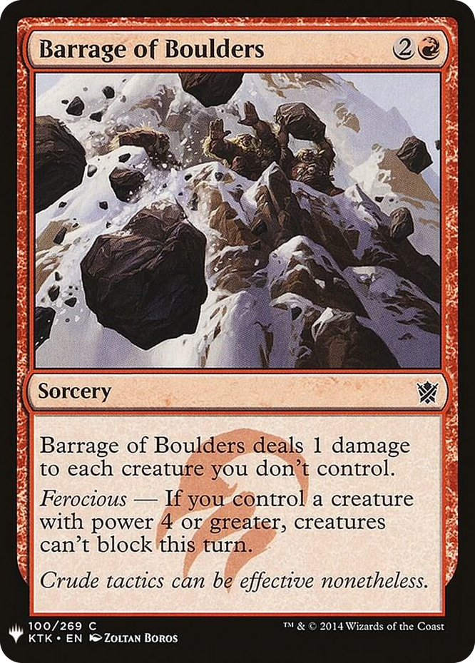 0100 Barrage of Boulders C The List Reprints