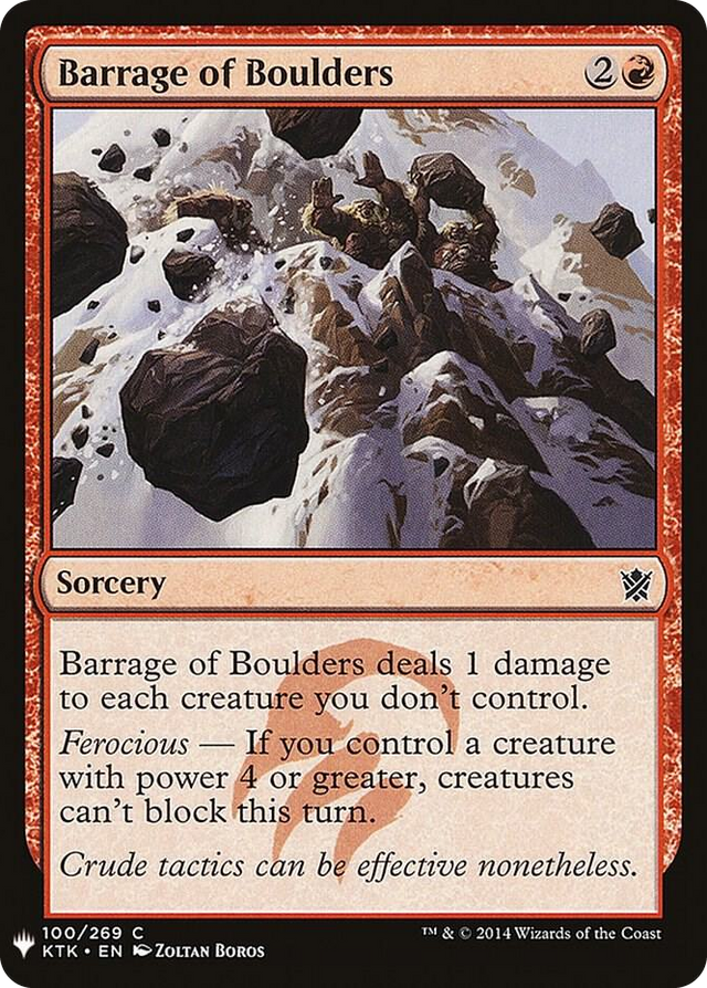 0100 Barrage of Boulders C The List Reprints