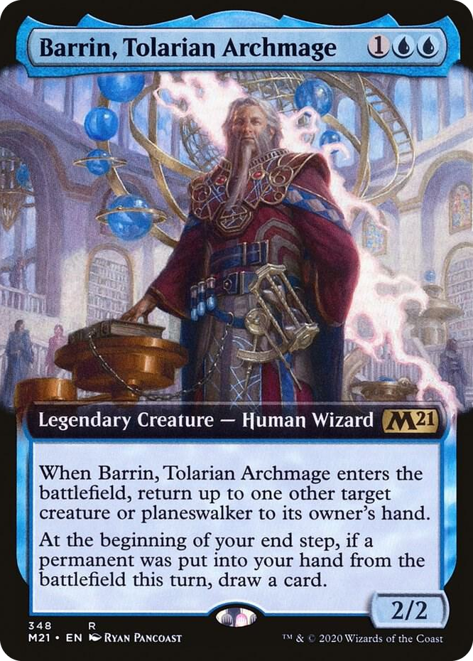 0348 Barrin, Tolarian Archmage (Extended Art) R Core Set 2021