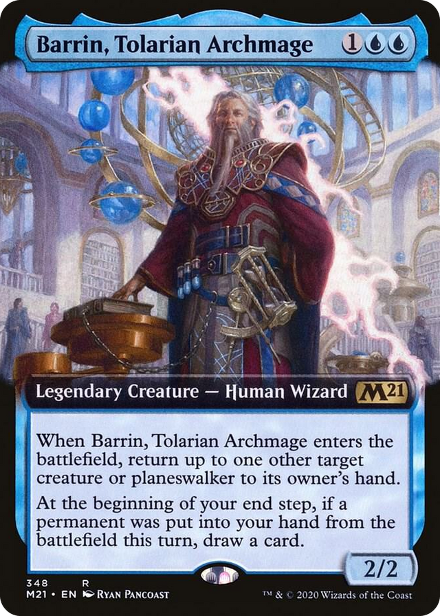 0348 Barrin, Tolarian Archmage (Extended Art) R Core Set 2021