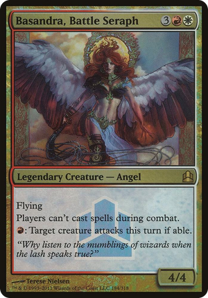 0184 Basandra, Battle Seraph (Commander Launch Promo) P Oversize Cards