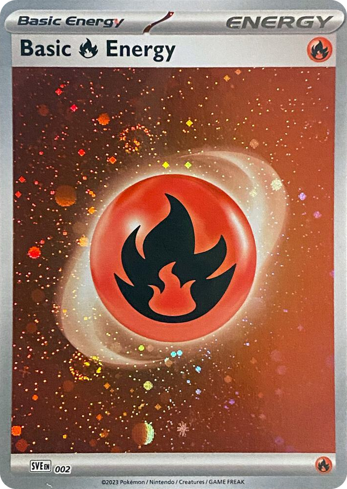 0002 Basic Fire Energy (Cosmos Holo) Common Scarlet & Violet Energies