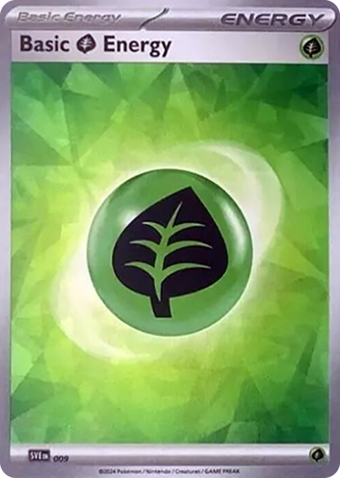 0009 Basic Grass Energy (Cracked Ice Holo) Common Scarlet & Violet Energies